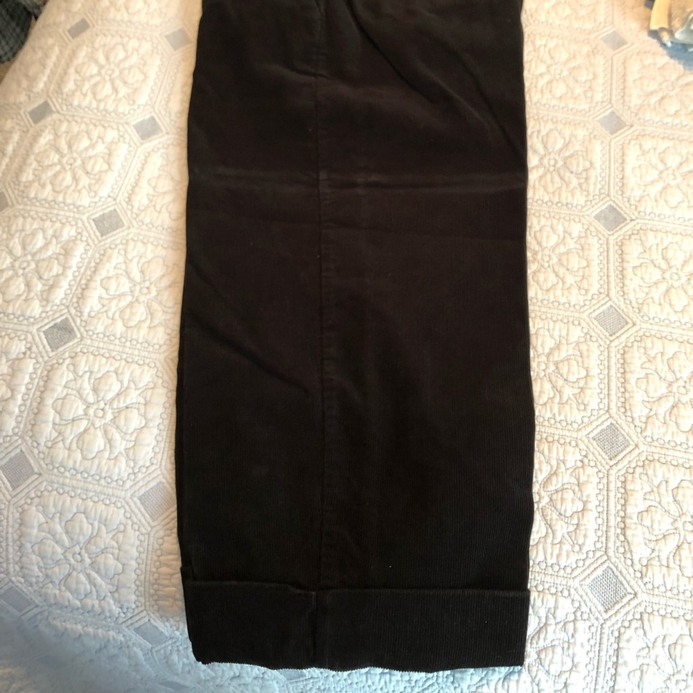 Chadwicks Corduroy crop pants. Black. Cuff bottom.